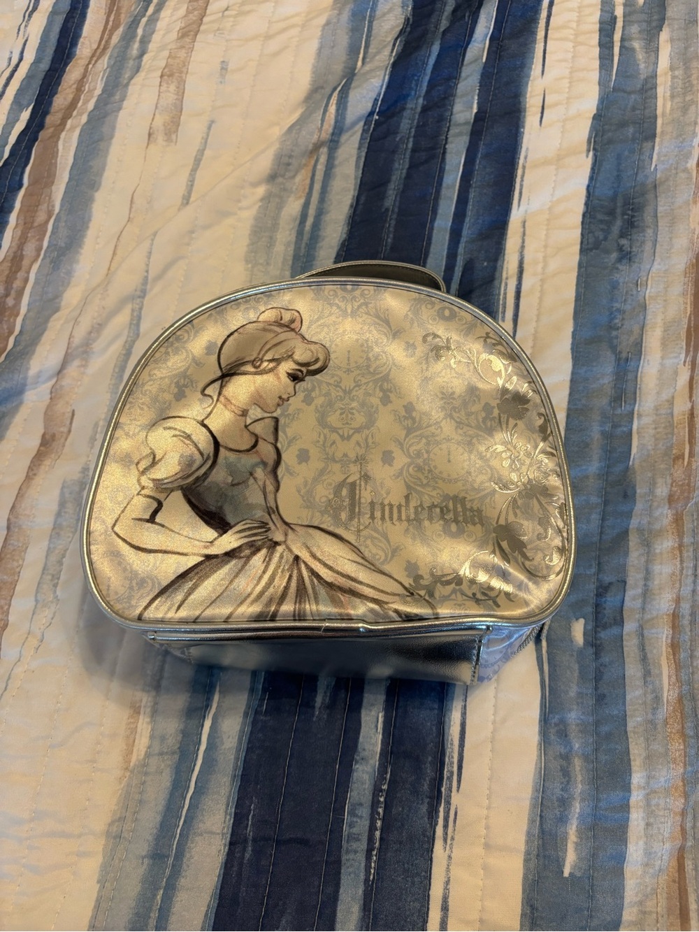 Disney Cinderella Metallic Silver Cosmetic Bag